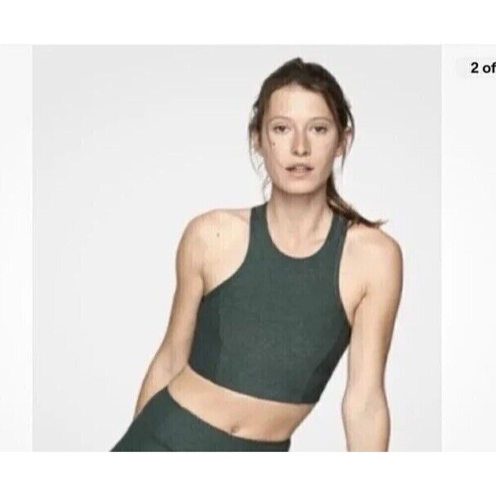 Outdoor Voices Athena Crop‎ Top Women's Size S Sports Bra Workout Athletic Green